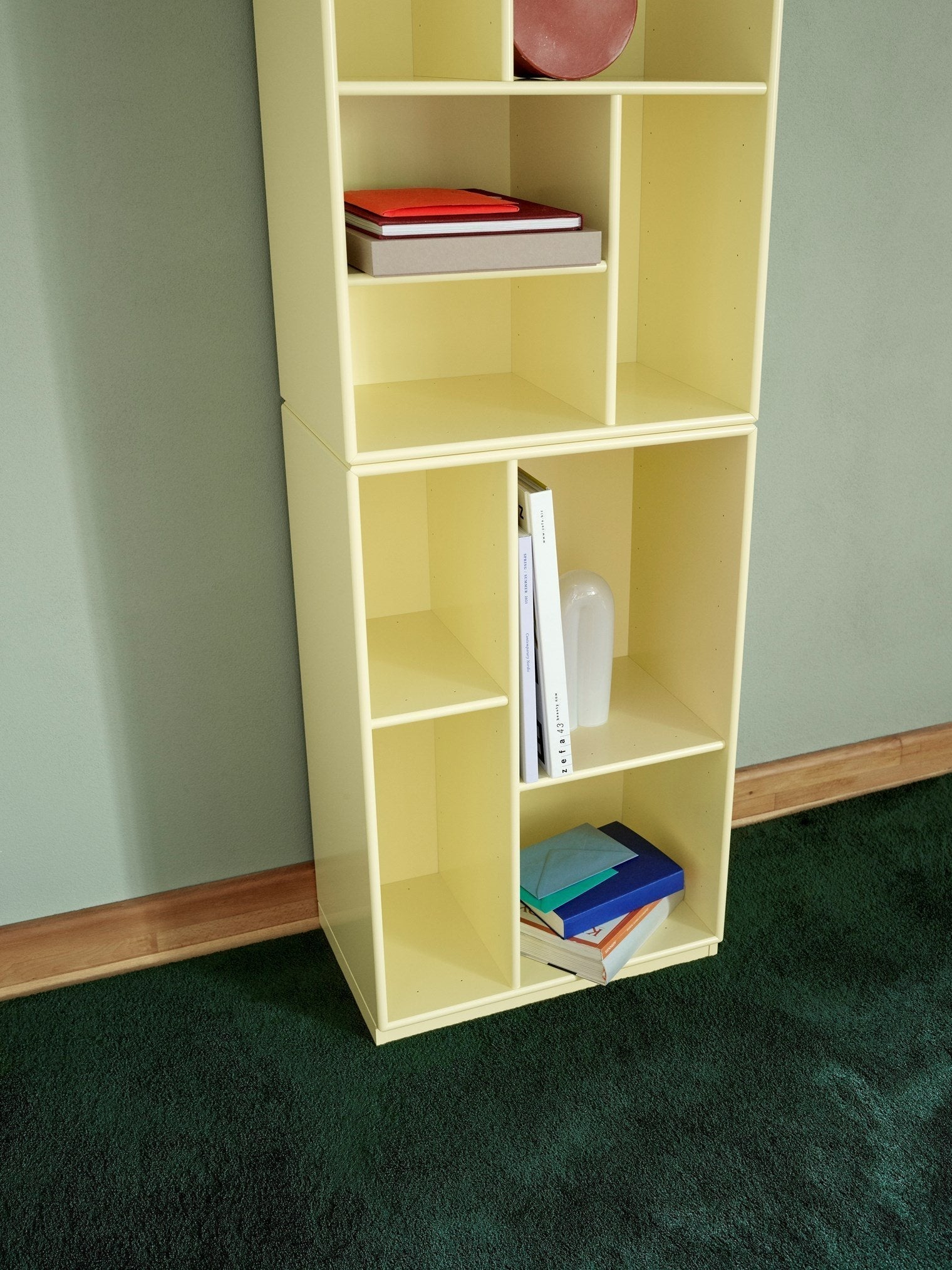 Montana Loom High Bookcase With 3 Cm Plinth, Fennel Green