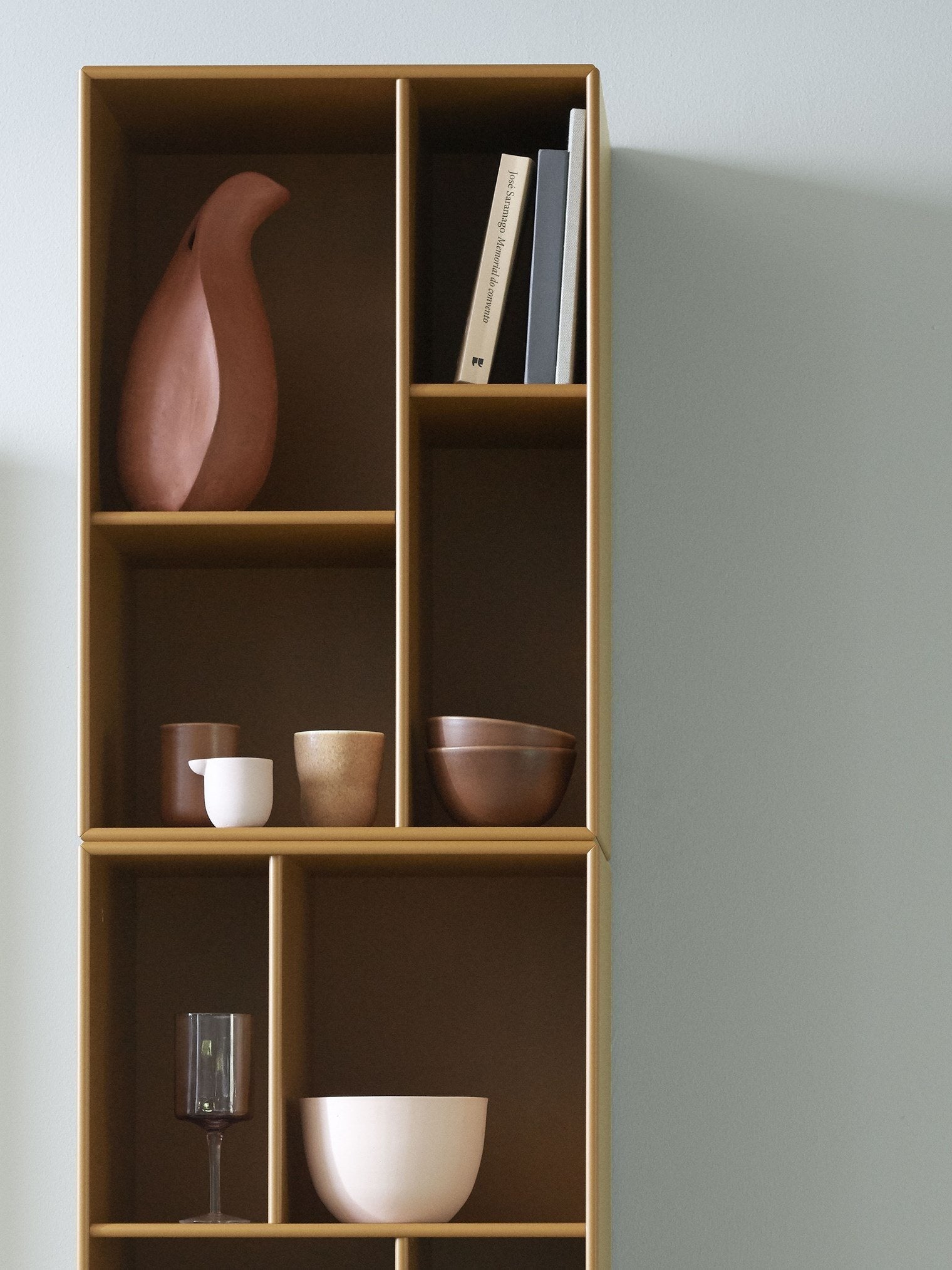 Montana Loom High Bookcase With 3 Cm Plinth, Hazelnut Brown