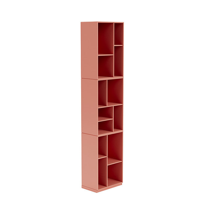 Montana Loom High Bookcase With 3 Cm Plinth, Rhubarb Red