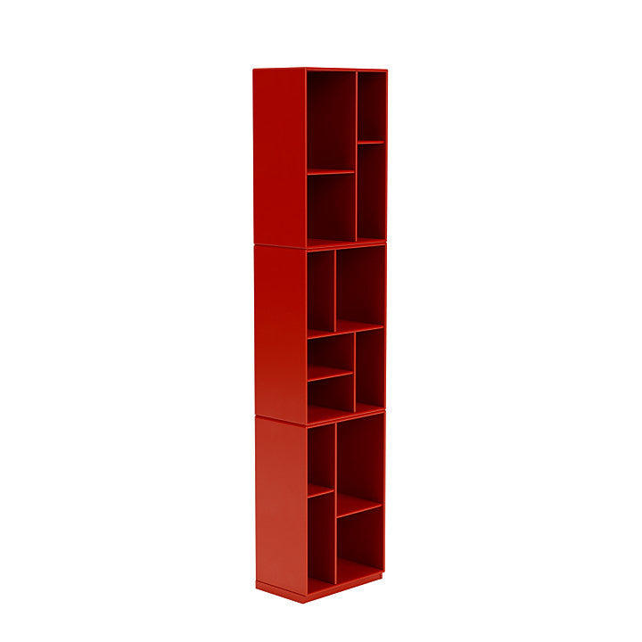 Montana Loom High Bookcase With 3 Cm Plinth, Rosehip Red