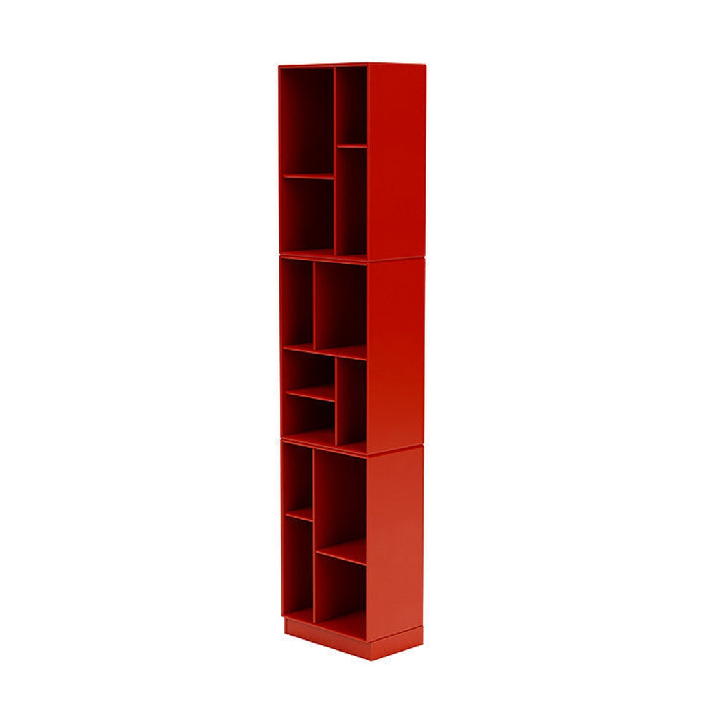 Montana Loom High Bookcase With 7 Cm Plinth, Rosehip Red