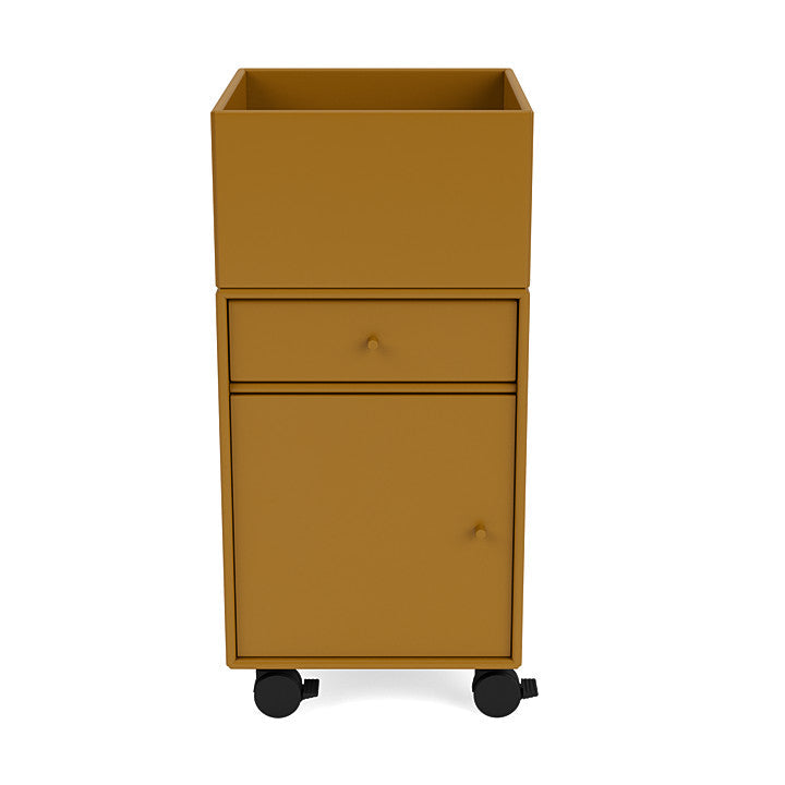 Montana Runner Office Unit On Castors, Amber Yellow