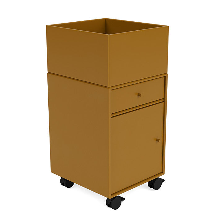 Montana Runner Office Unit On Castors, Amber Yellow