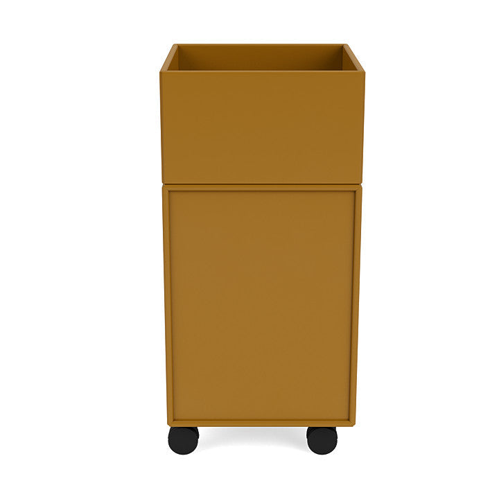 Montana Runner Office Unit On Castors, Amber Yellow