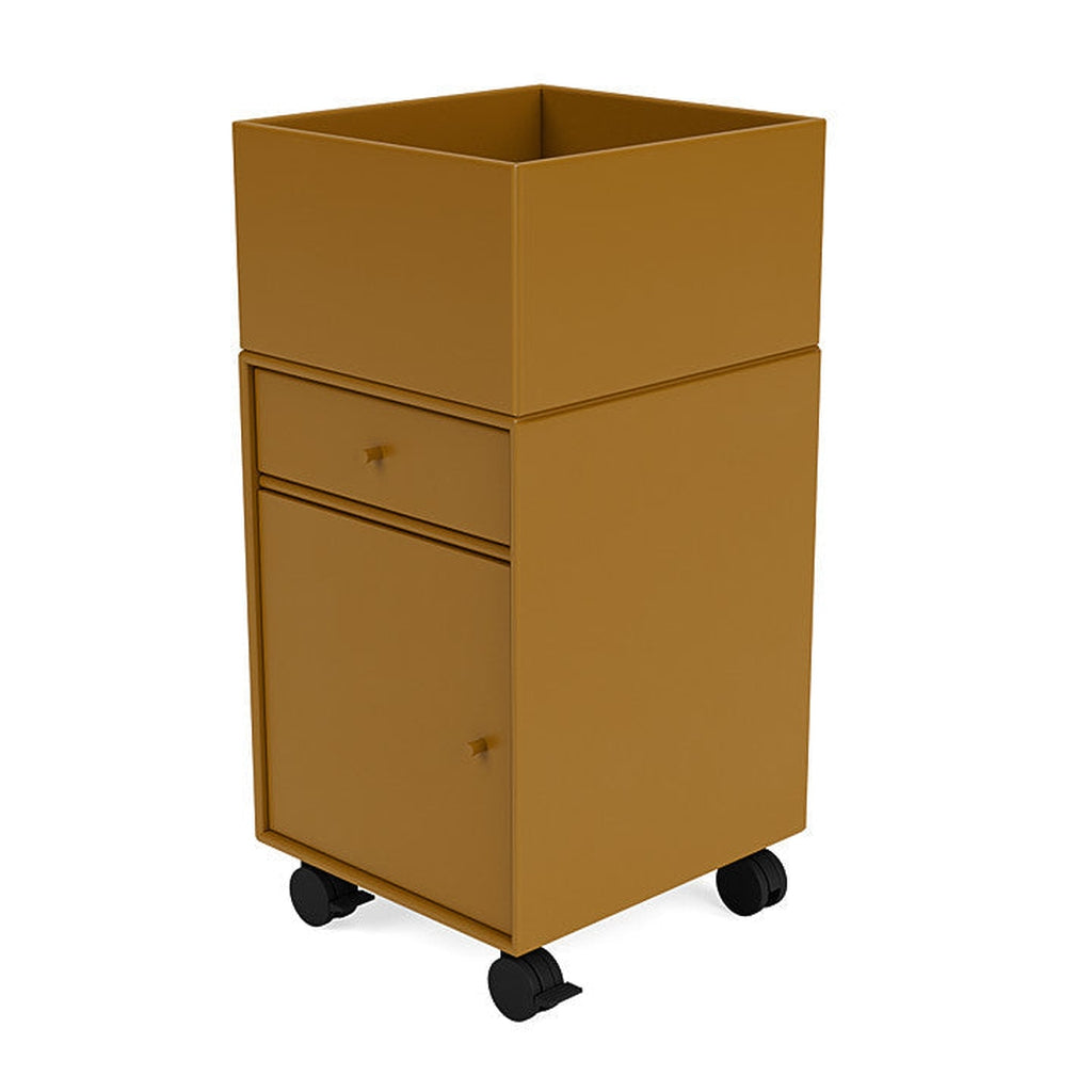 Montana Runner Office Unit On Castors, Amber Yellow