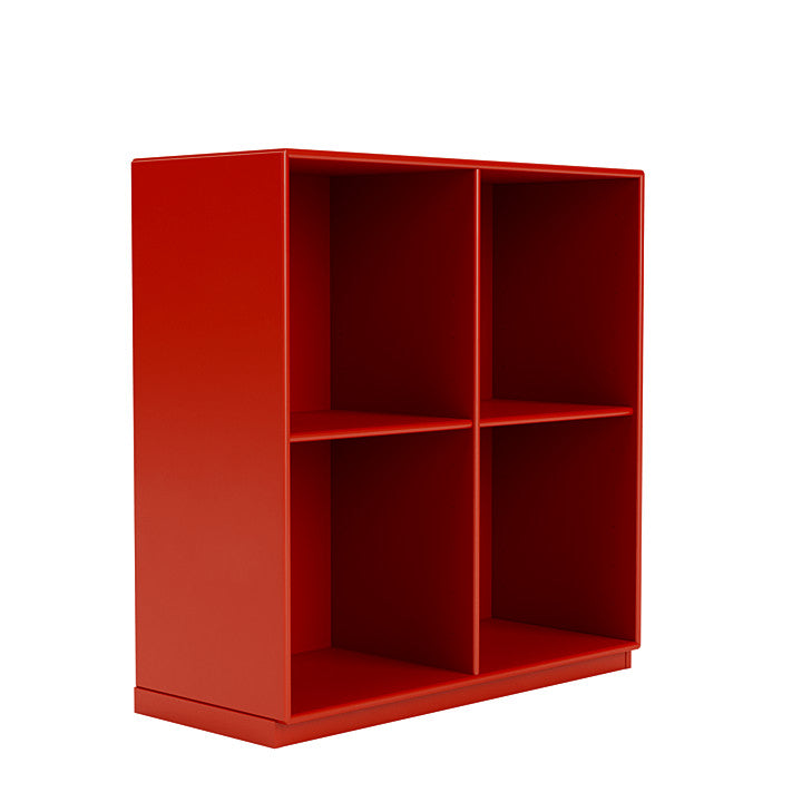 Montana Show Bookcase With 3 Cm Plinth, Rosehip Red