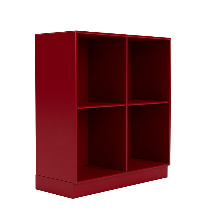 Montana Show Bookcase With 7 Cm Plinth, Beetroot Red