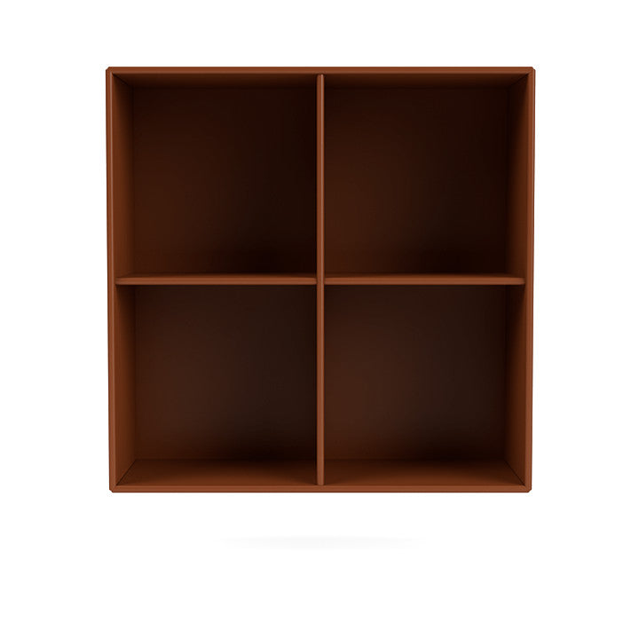 Montana Show Bookcase With Suspension Rail, Hazelnut Brown