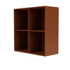 Montana Show Bookcase With Suspension Rail, Hazelnut Brown