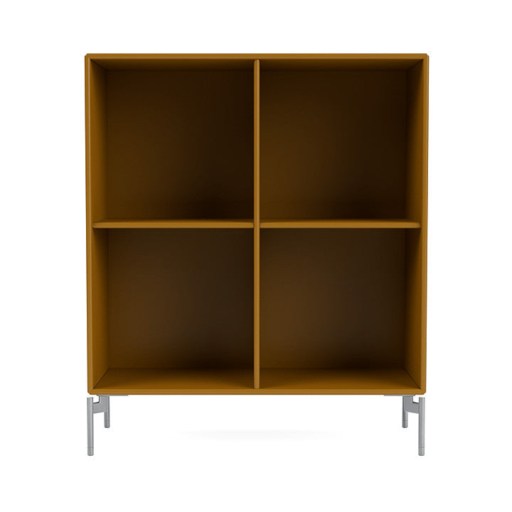 Montana Show Bookcase With Legs, Amber/Matt Chrome