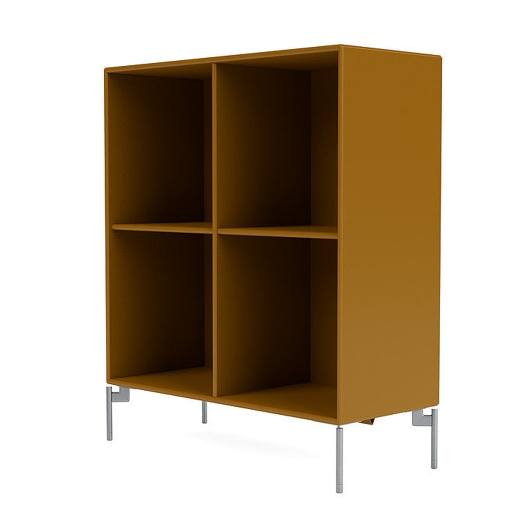 Montana Show Bookcase With Legs, Amber/Matt Chrome