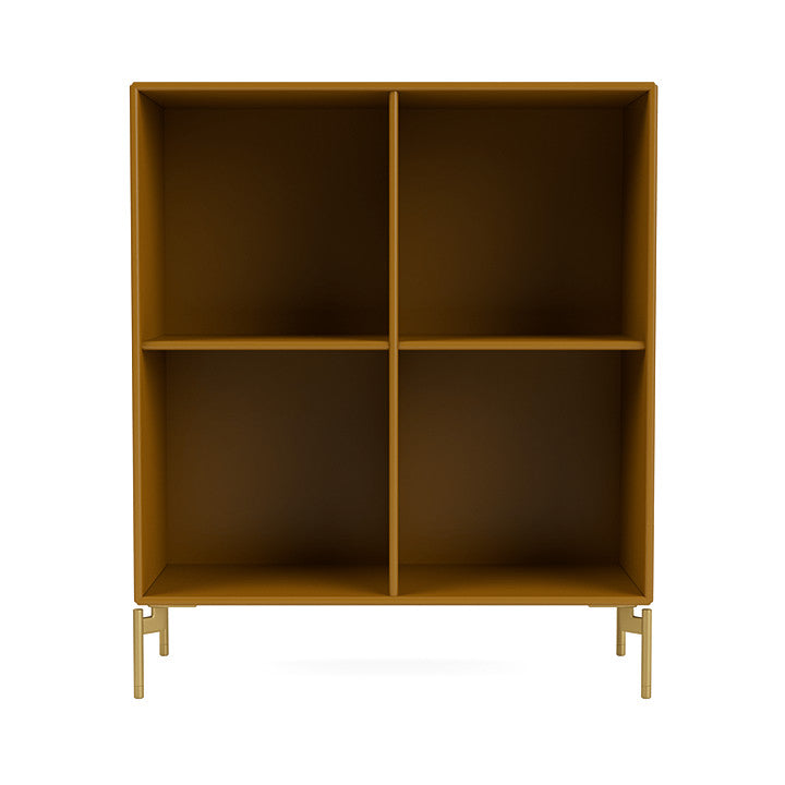 Montana Show Bookcase With Legs, Amber/Brass