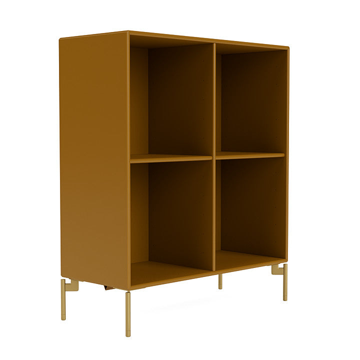 Montana Show Bookcase With Legs, Amber/Brass