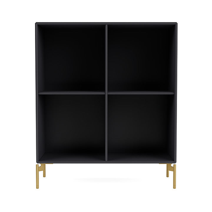 Montana Show Bookcase With Legs, Anthracite/Brass