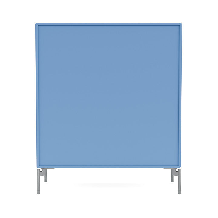 Montana Show Bookcase With Legs, Azure Blue/Matt Chrome