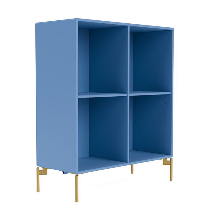 Montana Show Bookcase With Legs, Azure Blue/Brass