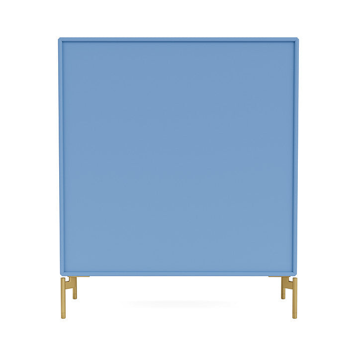 Montana Show Bookcase With Legs, Azure Blue/Brass