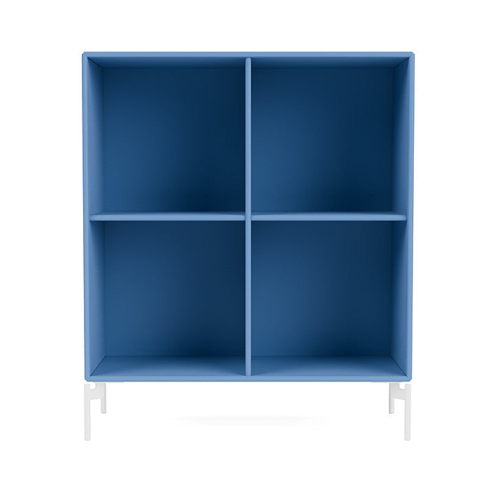 Montana Show Bookcase With Legs, Azure Blue/Snow White