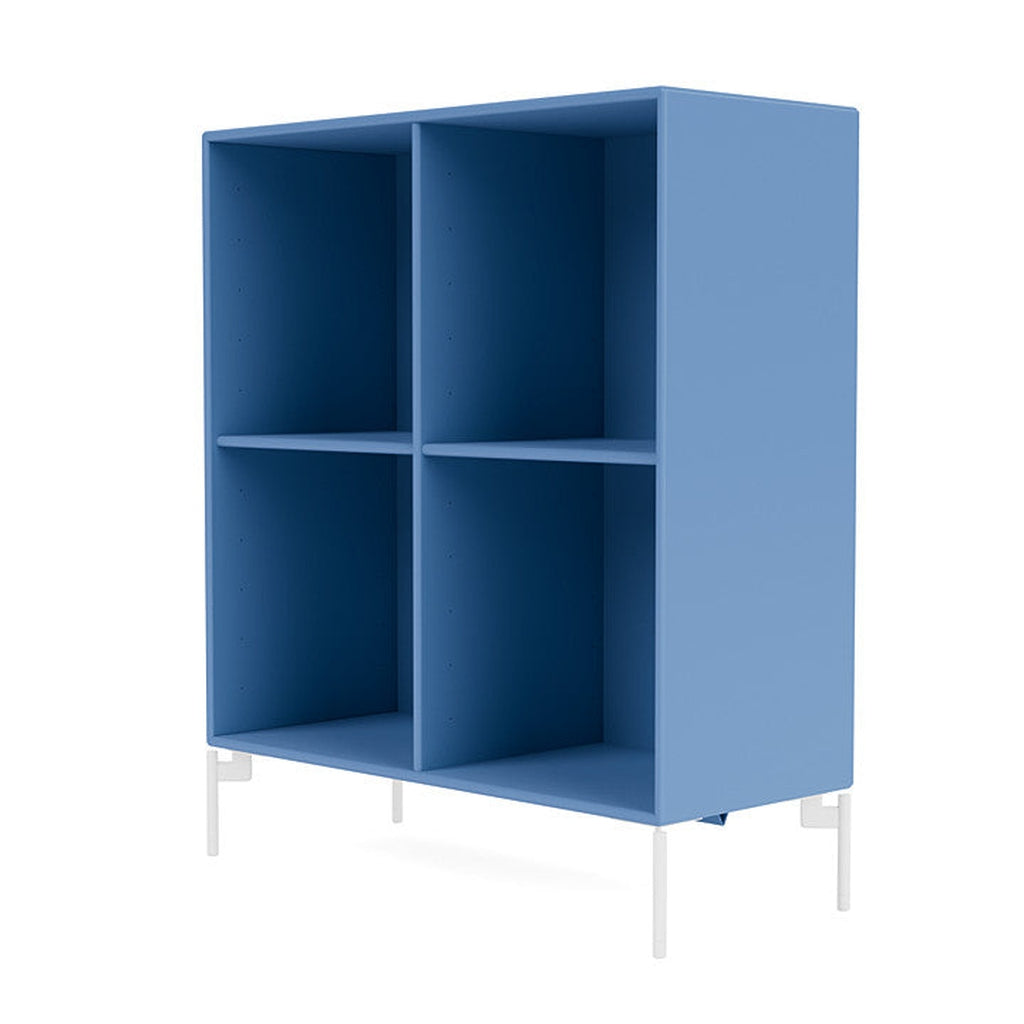 Montana Show Bookcase With Legs, Azure Blue/Snow White