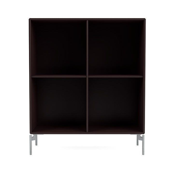 Montana Show Bookcase With Legs, Balsamic/Matt Chrome