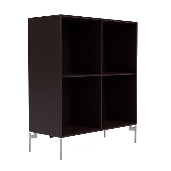 Montana Show Bookcase With Legs, Balsamic/Matt Chrome