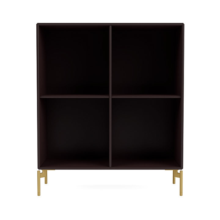 Montana Show Bookcase With Legs, Balsamic/Brass