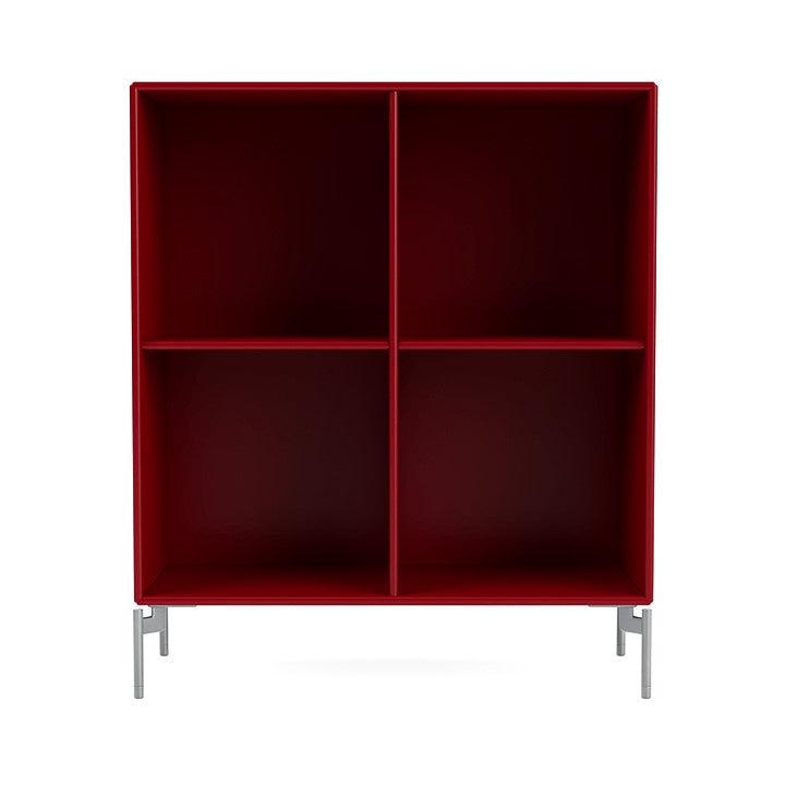 Montana Show Bookcase With Legs, Beetroot/Matt Chrome