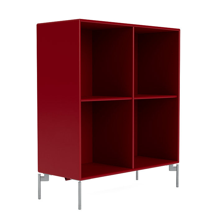 Montana Show Bookcase With Legs, Beetroot/Matt Chrome