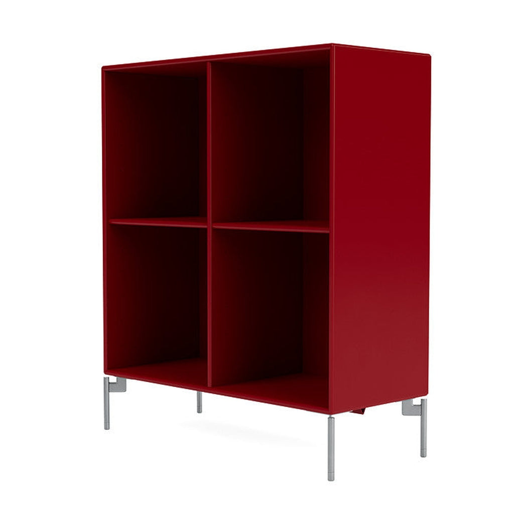 Montana Show Bookcase With Legs, Beetroot/Matt Chrome