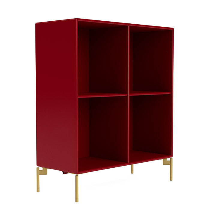 Montana Show Bookcase With Legs, Beetroot/Brass