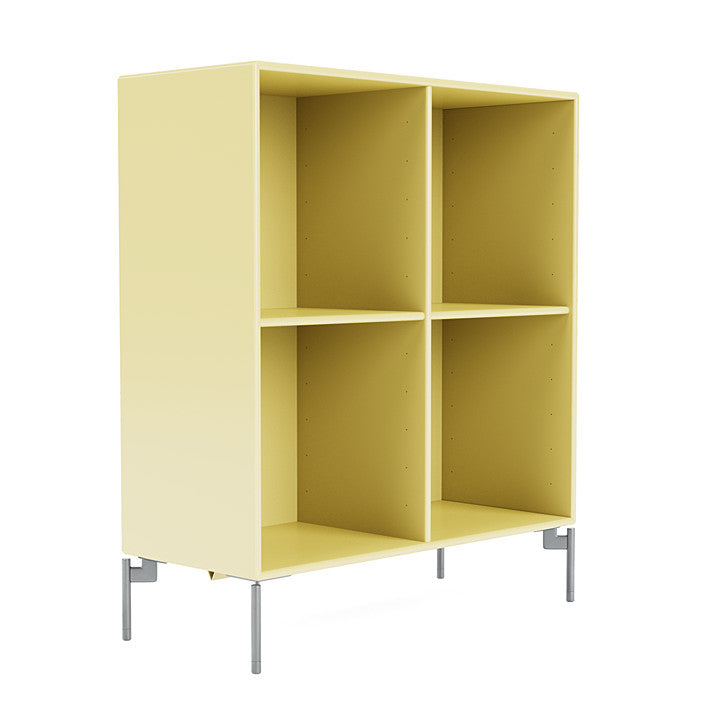 Montana Show Bookcase With Legs, Camomile/Matt Chrome