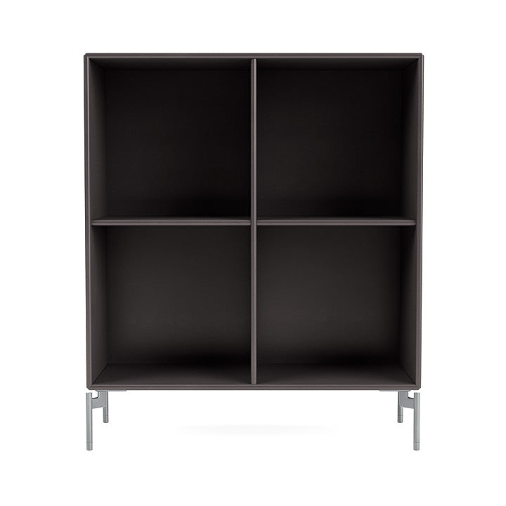 Montana Show Bookcase With Legs, Coffee/Matt Chrome