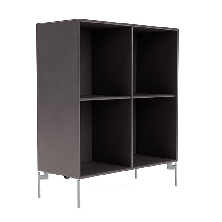 Montana Show Bookcase With Legs, Coffee/Matt Chrome