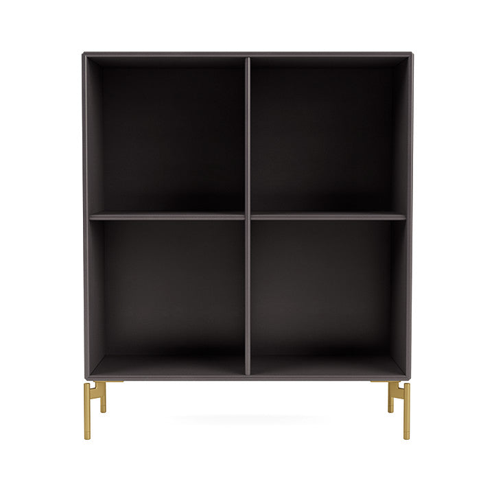 Montana Show Bookcase With Legs, Coffee/Brass