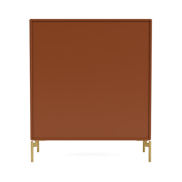 Montana Show Bookcase With Legs, Hazelnut/Brass