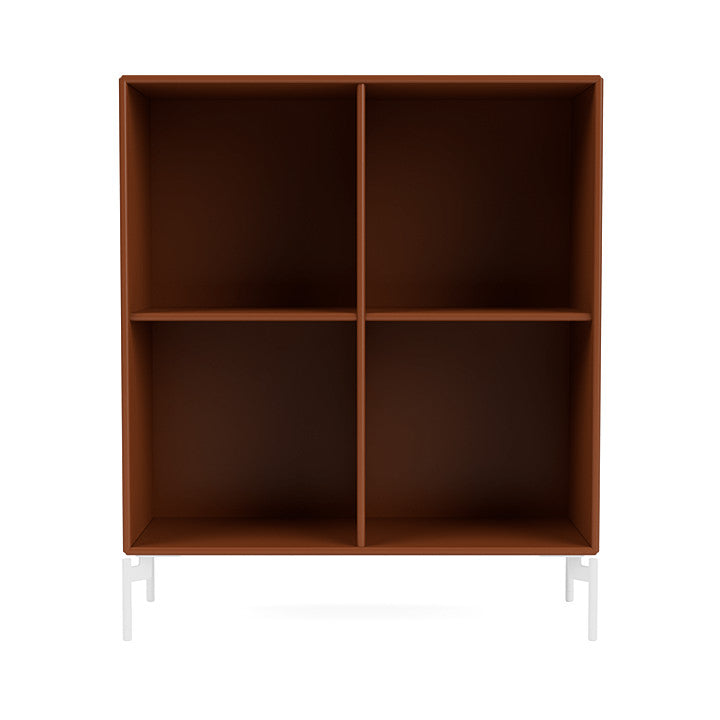 Montana Show Bookcase With Legs, Hazelnut/Snow White