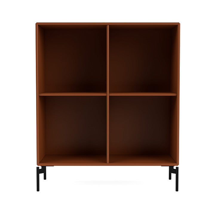 Montana Show Bookcase With Legs, Hazelnut/Black