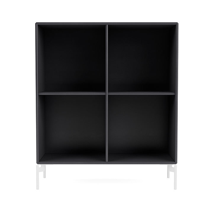 Montana Show Bookcase With Legs, Carbon Black/Snow White