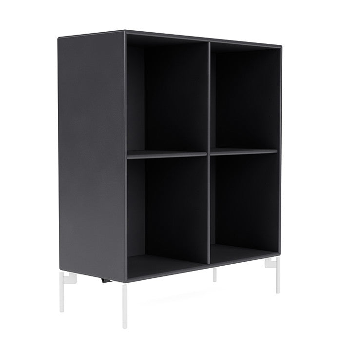 Montana Show Bookcase With Legs, Carbon Black/Snow White