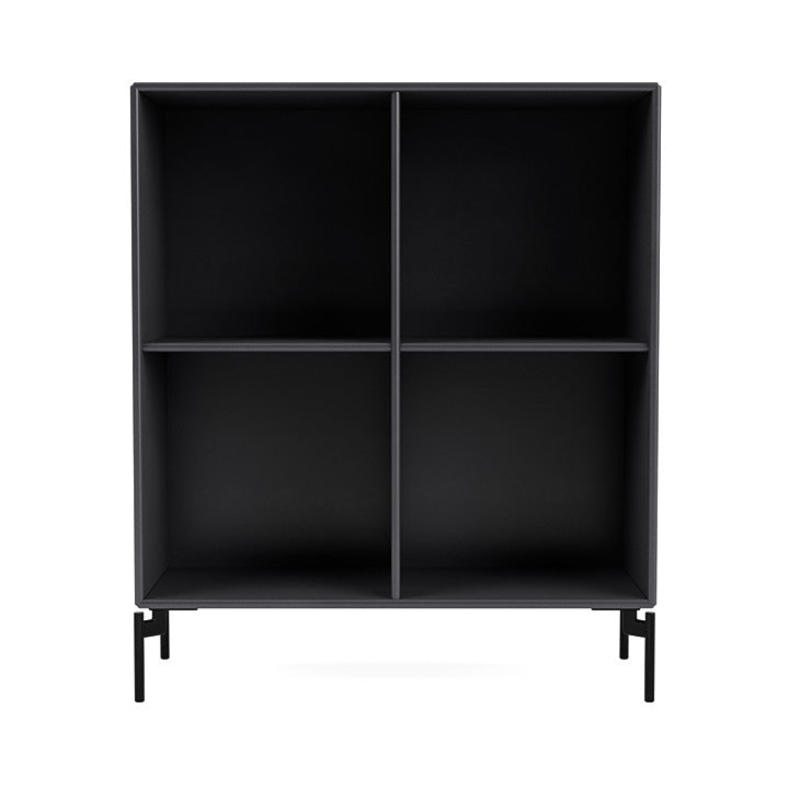 Montana Show Bookcase With Legs, Carbon Black/Black