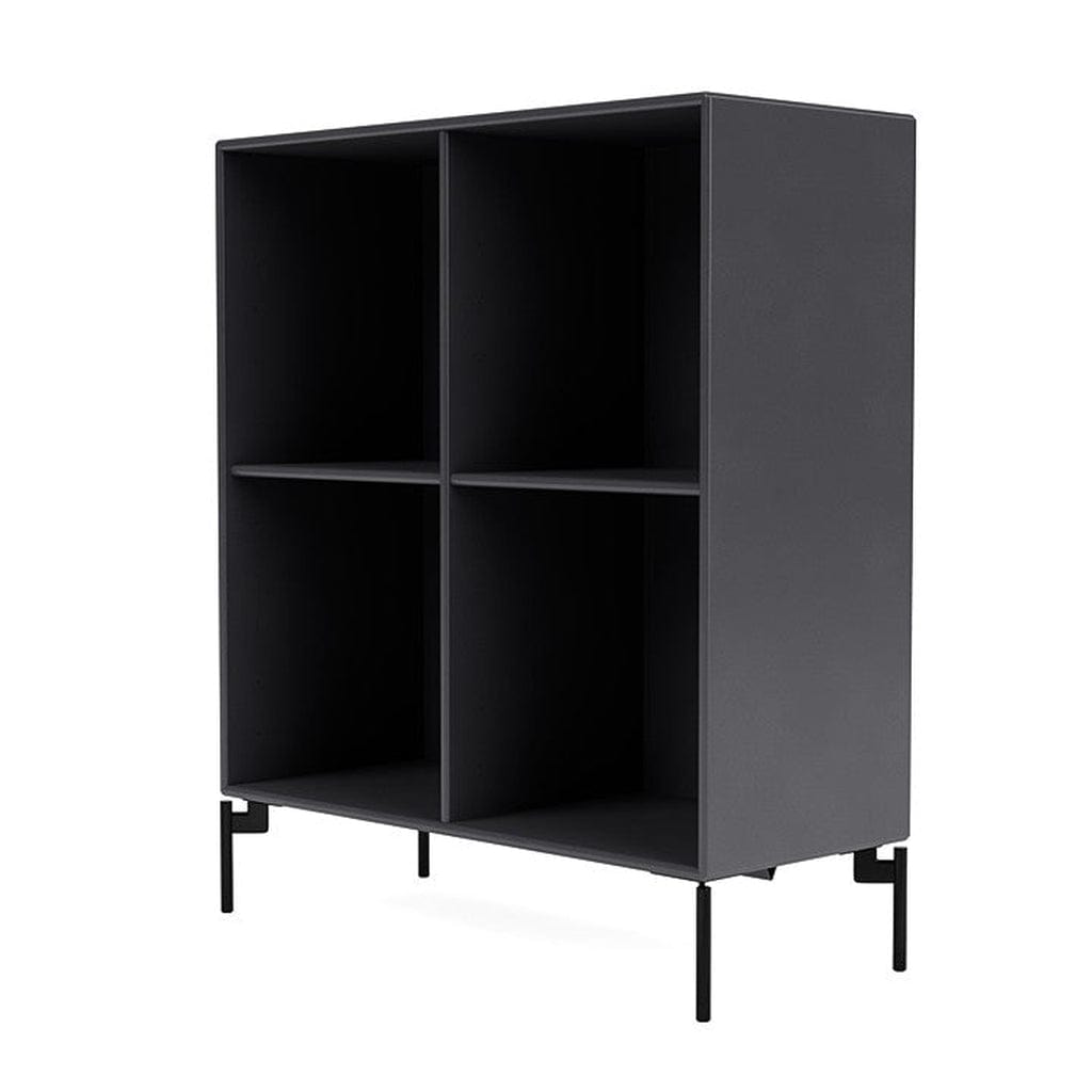 Montana Show Bookcase With Legs, Carbon Black/Black