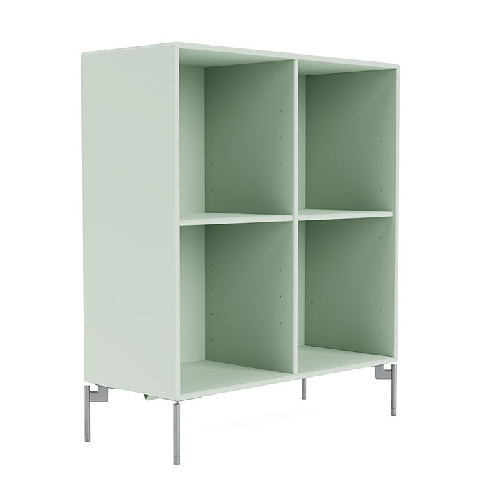 Montana Show Bookcase With Legs, Mist/Matt Chrome