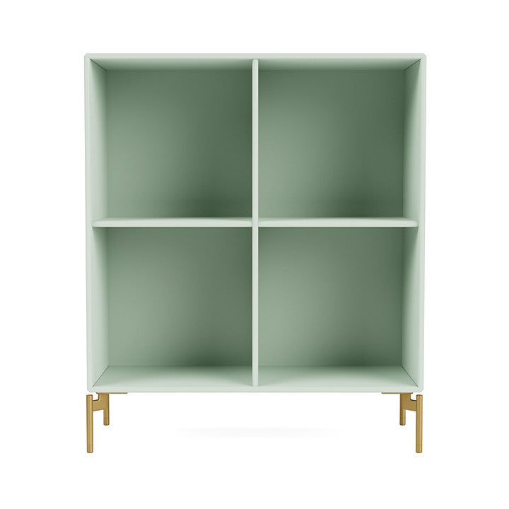 Montana Show Bookcase With Legs, Mist/Brass