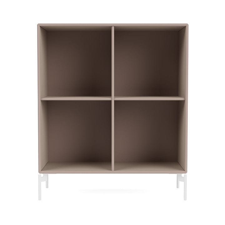 Montana Show Bookcase With Legs, Mushroom Brown/Snow White