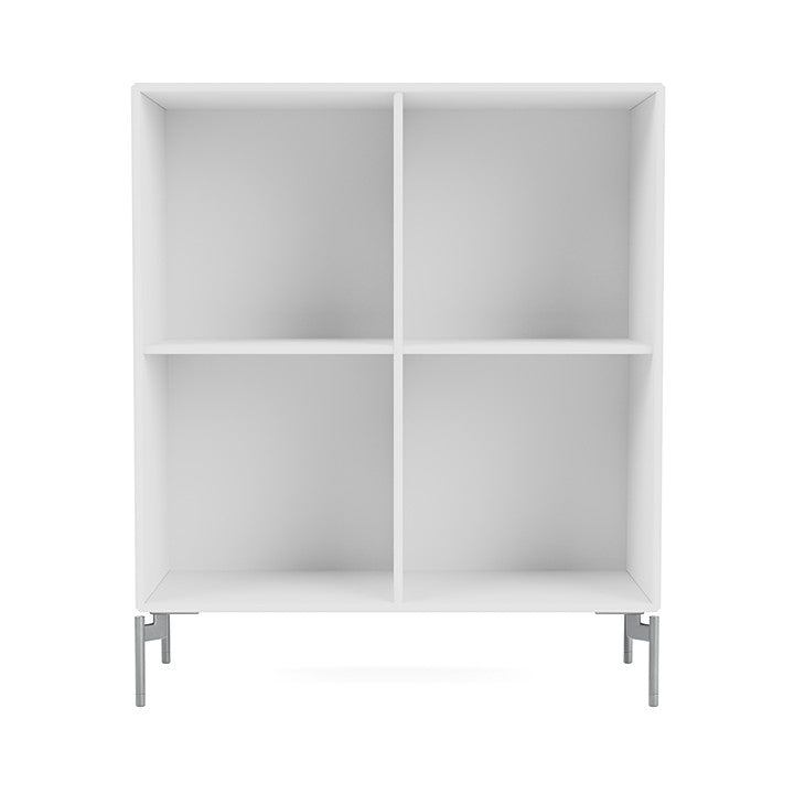 Montana Show Bookcase With Legs, New White/Matt Chrome