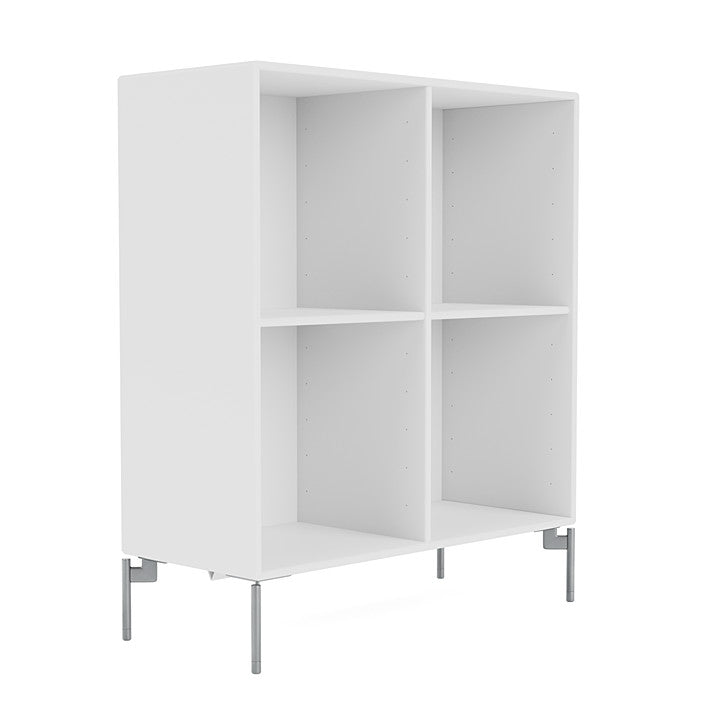 Montana Show Bookcase With Legs, New White/Matt Chrome