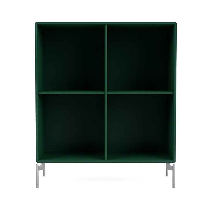 Montana Show Bookcase With Legs, Pine/Matt Chrome