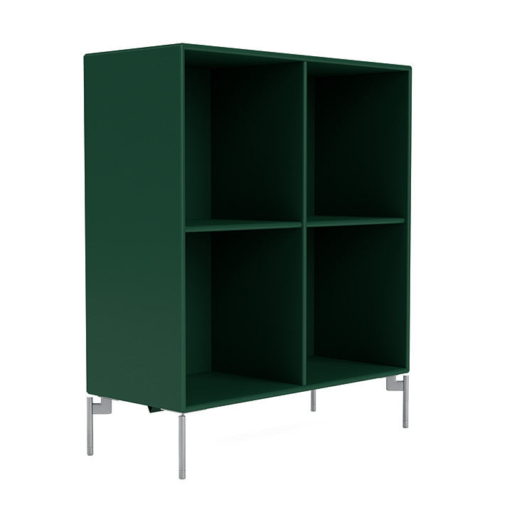 Montana Show Bookcase With Legs, Pine/Matt Chrome