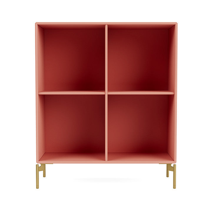 Montana Show Bookcase With Legs, Rhubarb/Brass