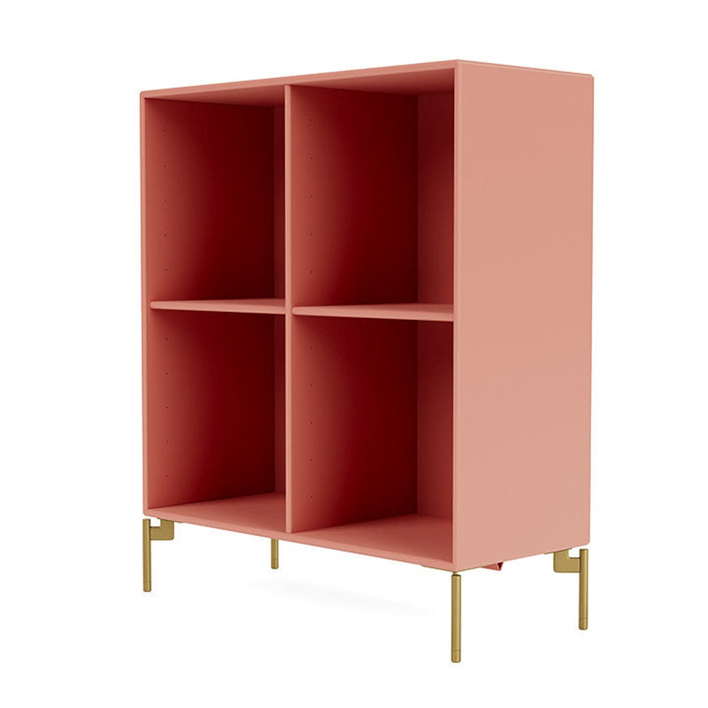 Montana Show Bookcase With Legs, Rhubarb/Brass